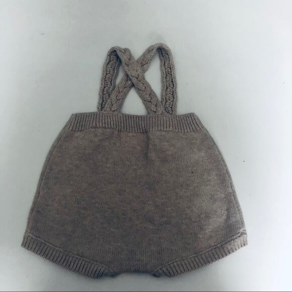 NEW Baby Cat & Jacket Knit Sweater 12M Romper Oatmeal Neutral Cottage Core - Picture 3 of 5